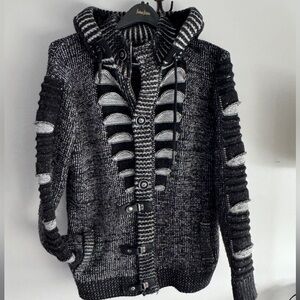 LCR Mensware /89 Black Edition black and white and Zip-Up Sweater Jacket